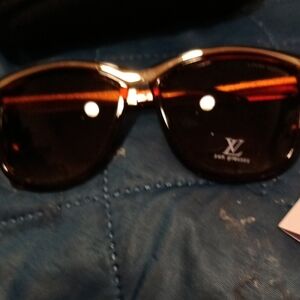 Louis Vuitton Brown and Gold Oversized Sunglasses